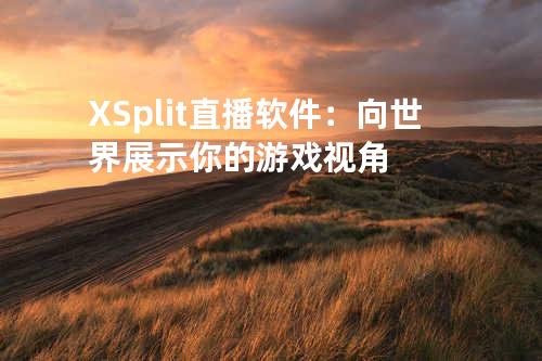 XSplit直播软件：向世界展示你的游戏视角